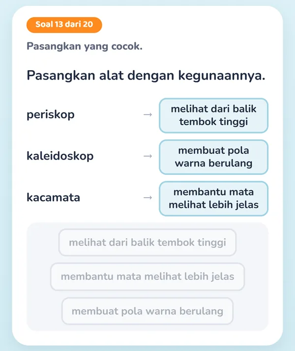 Soal menjodohkan